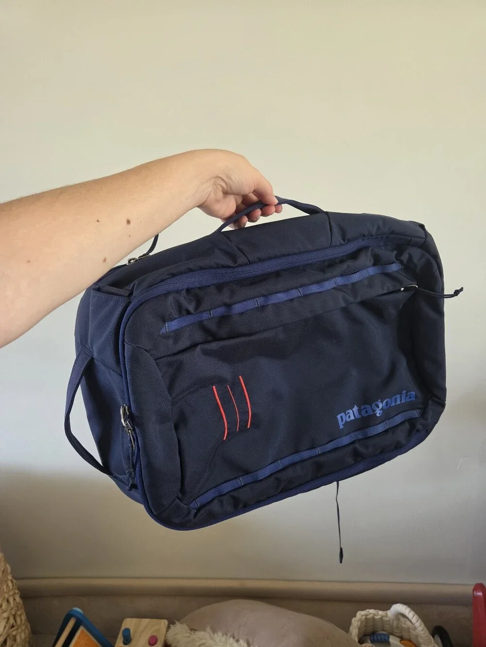 Patagonia Tres 25L 3-Way Convertible Backpack Briefcase Shoulder Bag Navy Blue
